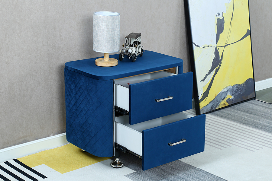 WSS954 Diamond Velvet Nightstand/ Bed Table