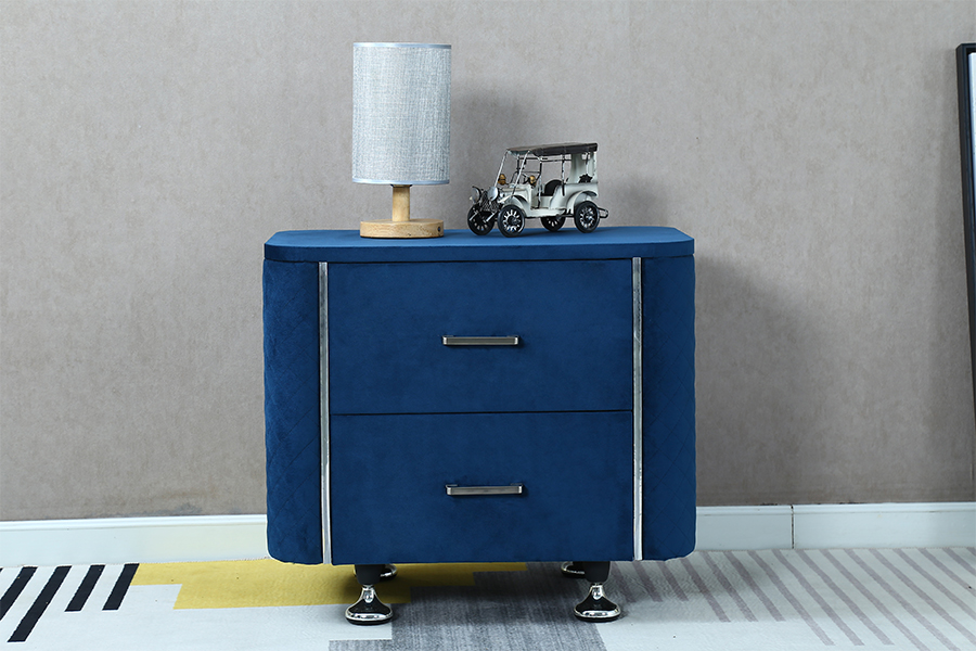 WSS954 Diamond Velvet Nightstand/ Bed Table