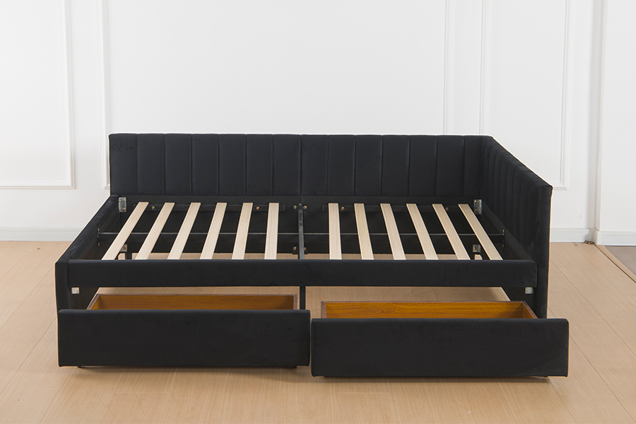 4856D Storage Velvet Sofa Bed for Small Spaces