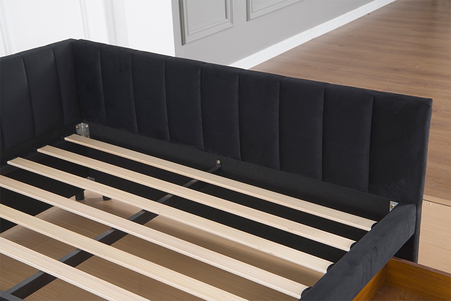 4856D Storage Velvet Sofa Bed for Small Spaces