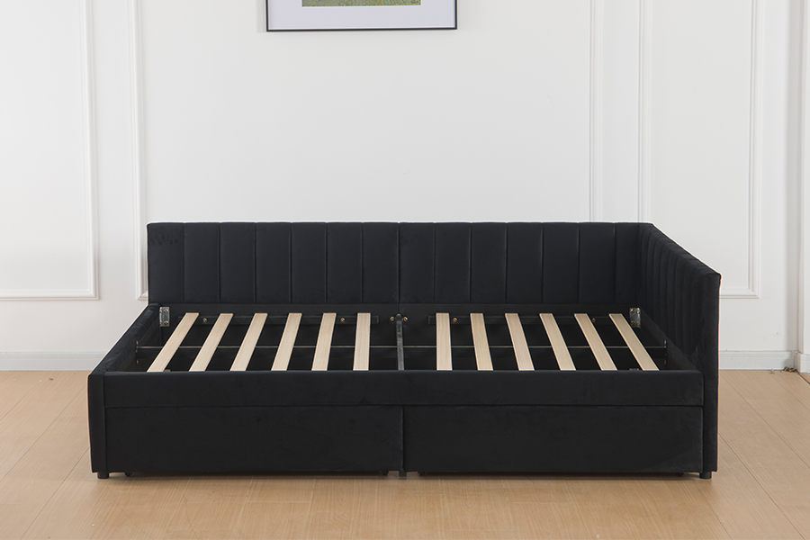 4856D Storage Velvet Sofa Bed for Small Spaces