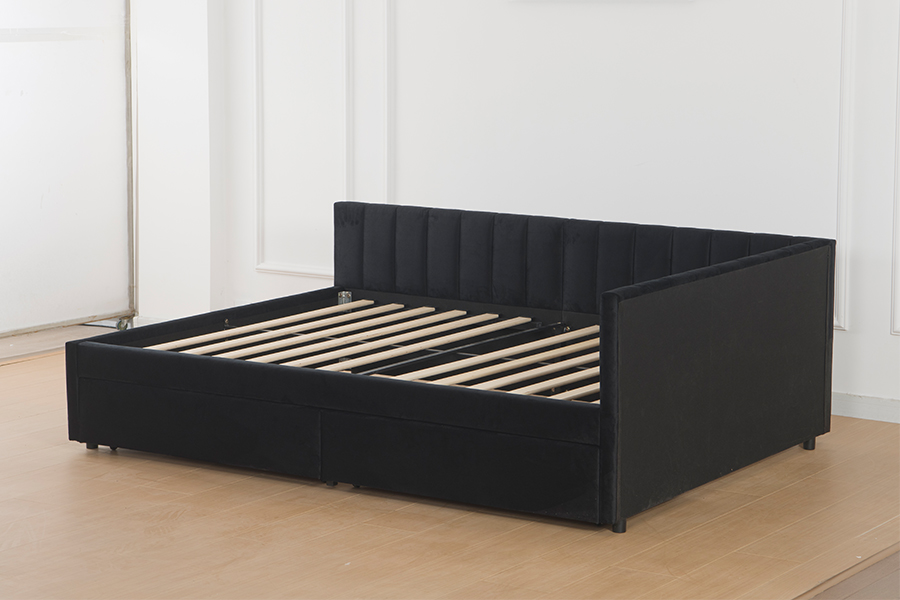 4856D Storage Velvet Sofa Bed for Small Spaces