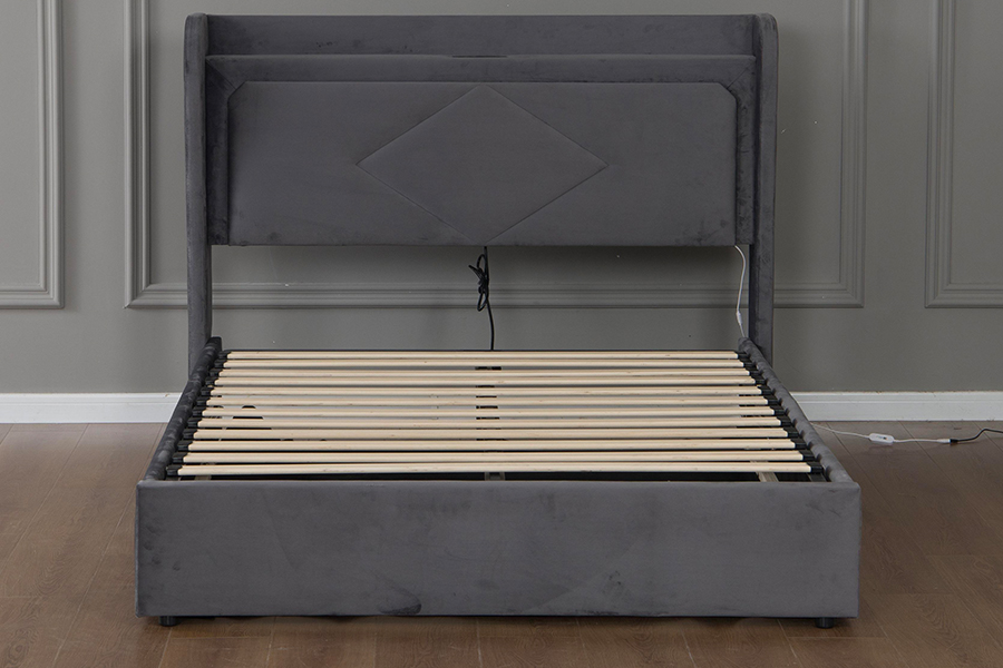 5005-1-3GU Adjustable and Eco-Friendly Upholstered Hydraulic Storage Bed Frame