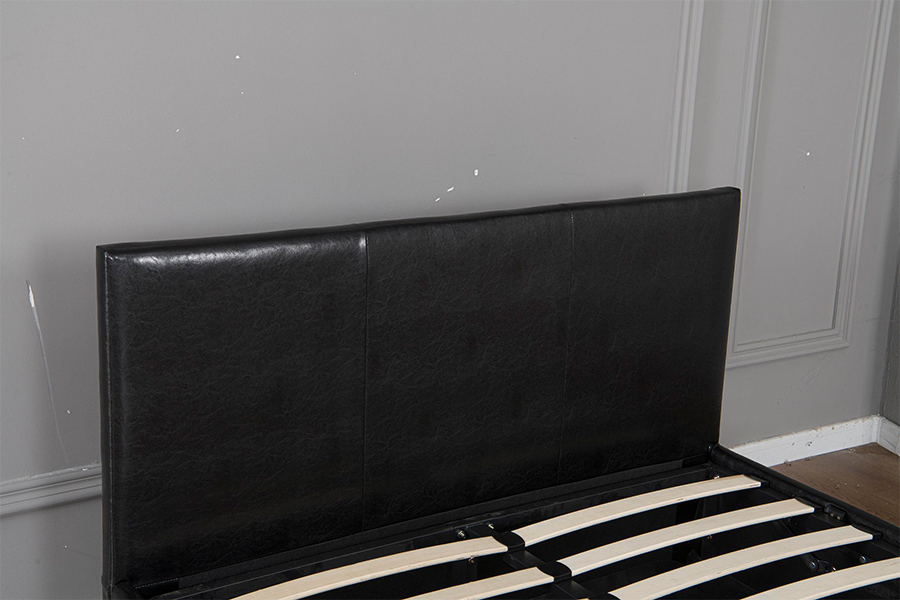 5030G Modern Black Faux Leather Upholstered Storage Bed Frame