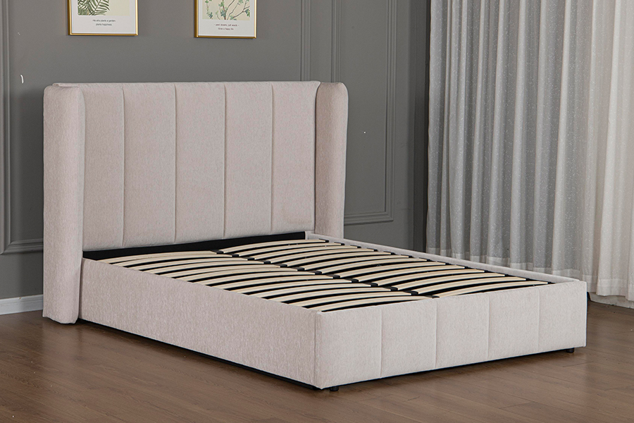 5001G Good quality PU Leather Upholstered Hydraulic Storage Bed Frame
