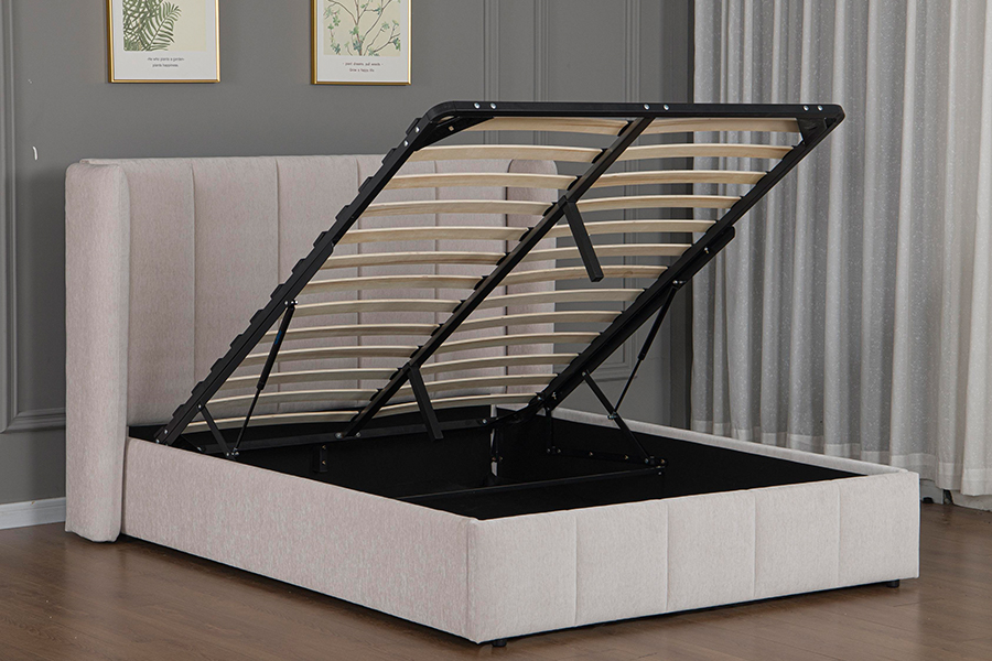 5001G Good quality PU Leather Upholstered Hydraulic Storage Bed Frame