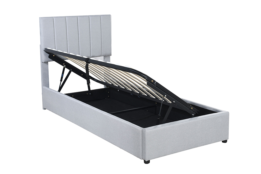 N16 Modern Grey Fabric Liftable storage function Upholstered Storage Bed Frame