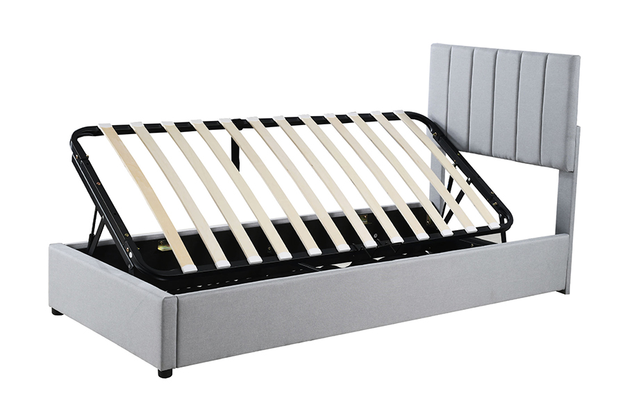 N16 Modern Grey Fabric Liftable storage function Upholstered Storage Bed Frame