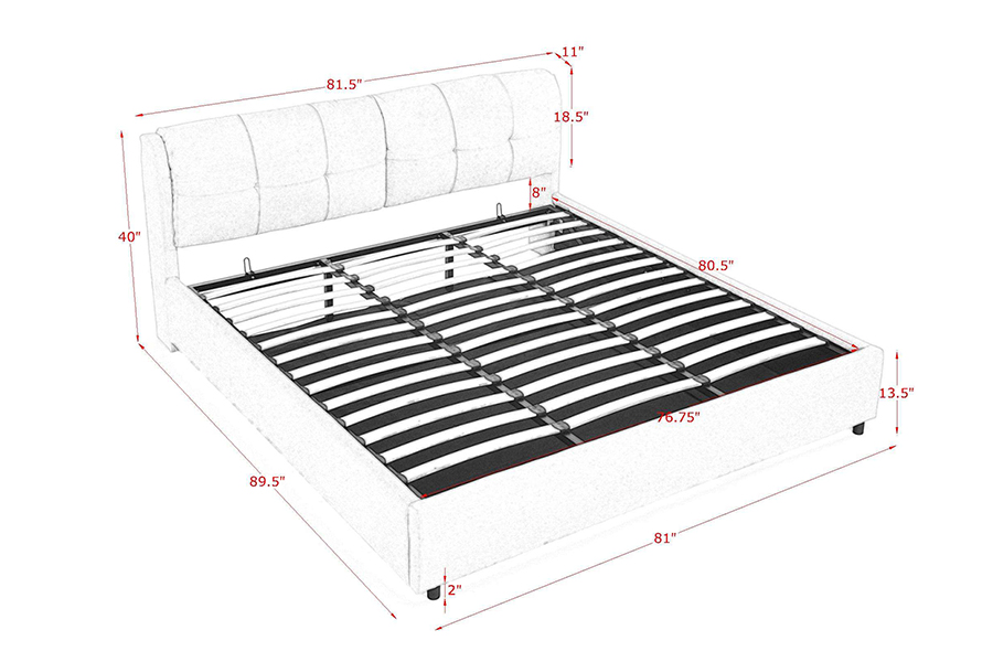 N10 Environmentally friendly and durable Upholstered Storage Bed Frame