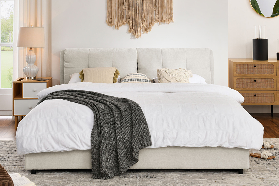 N10 Environmentally friendly and durable Upholstered Storage Bed Frame
