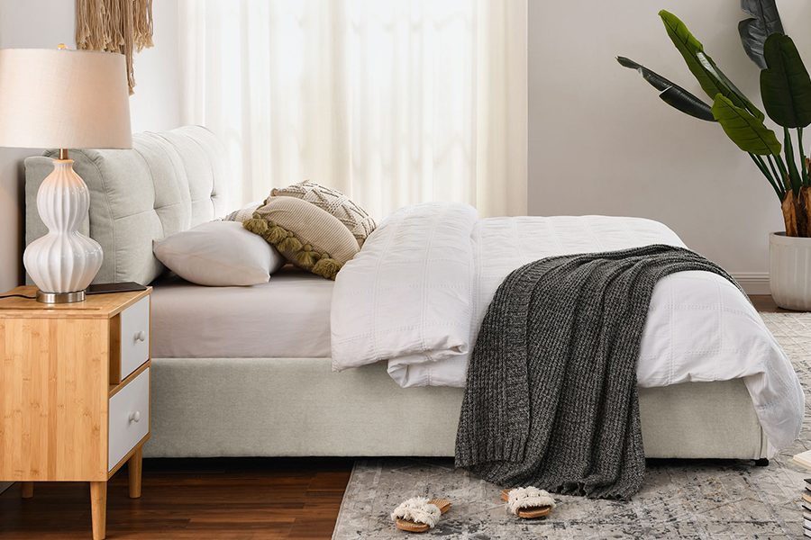 N10 Environmentally friendly and durable Upholstered Storage Bed Frame