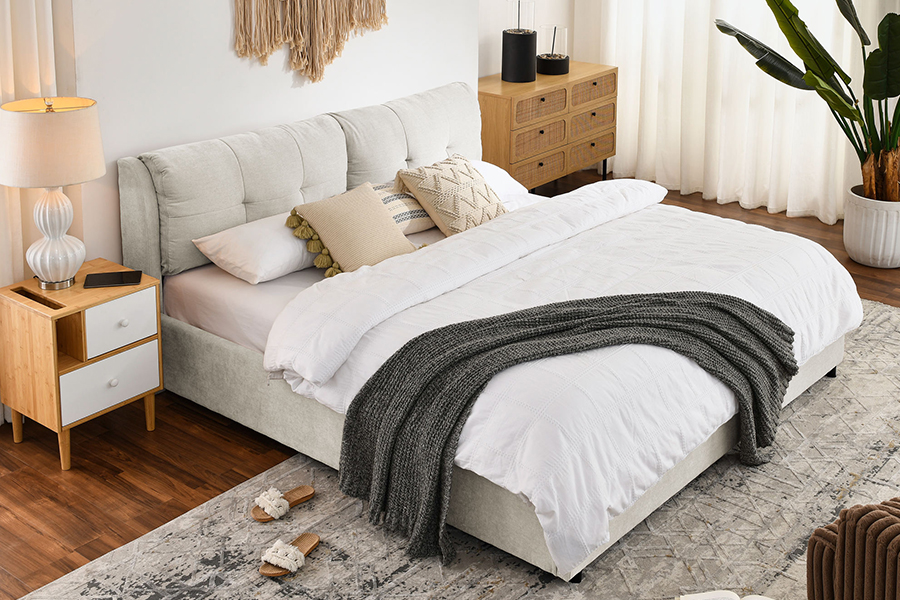 N10 Environmentally friendly and durable Upholstered Storage Bed Frame