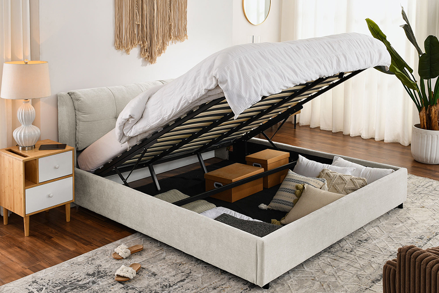 N10 Environmentally friendly and durable Upholstered Storage Bed Frame