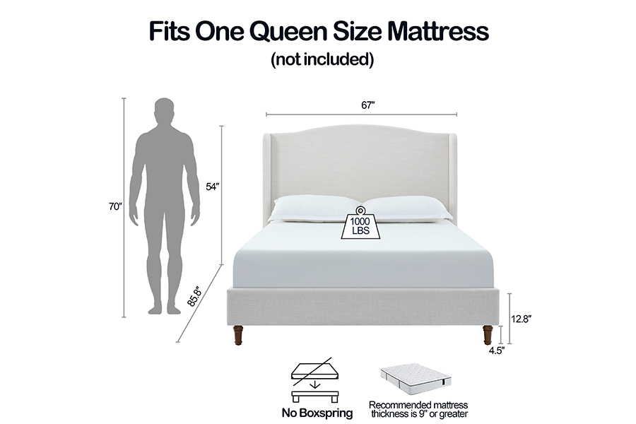 N4 King-size double bed dimensions Upholstered Storage Bed Frames
