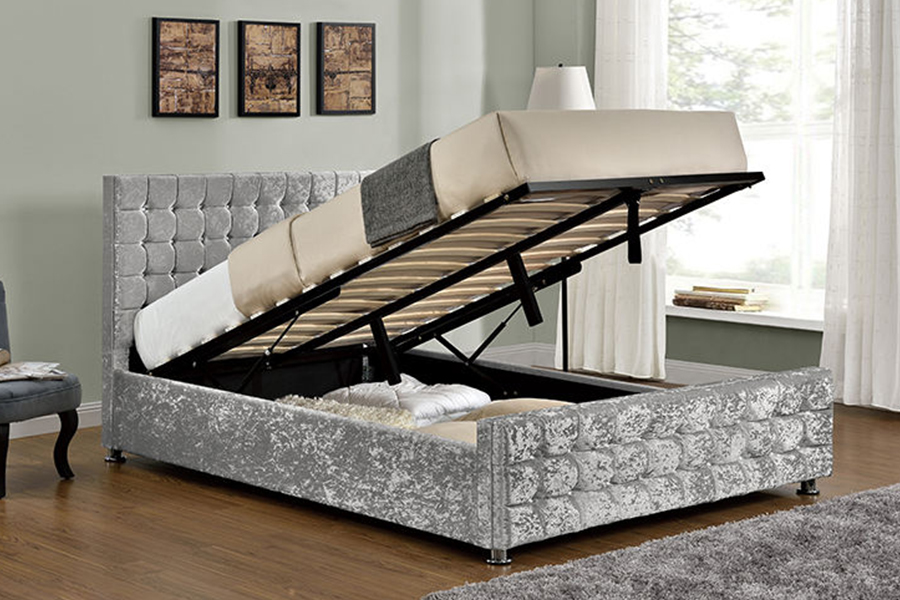 1150 Soft fabric Wooden frame Upholstered Bed