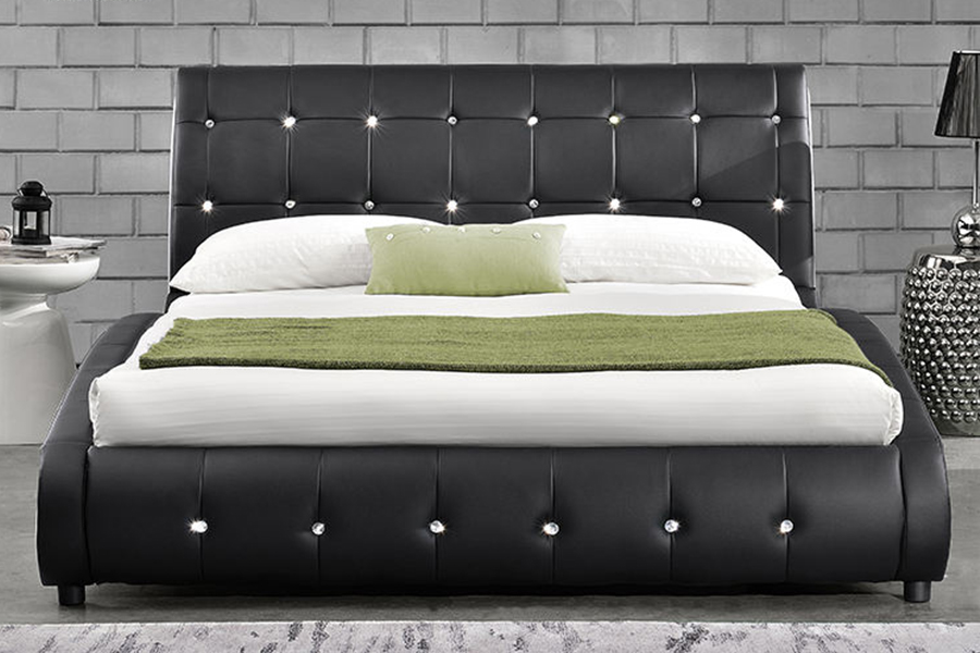 1144 Solid wood structure Diamond decoration Upholstered Bed