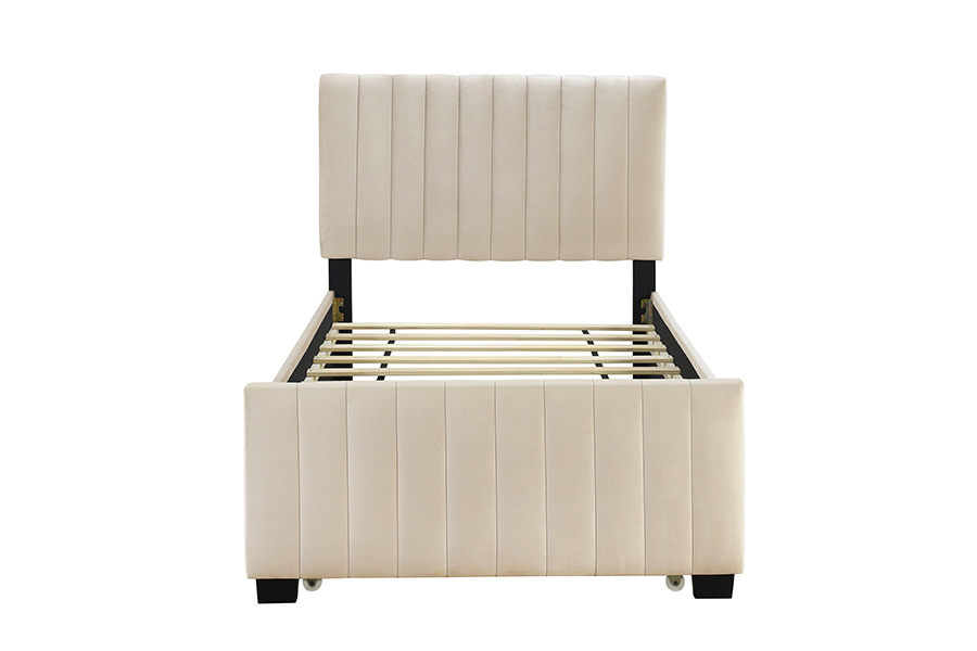 N9 Durable Eco-Friendly Trundle Bunk Upholstered Bed Frame