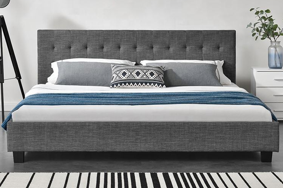 1257 Modern Panel Style Decoration Upholstered Bed
