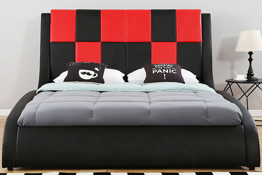 1443  Double king Size PU Synthetic Leather  Upholstered Bed