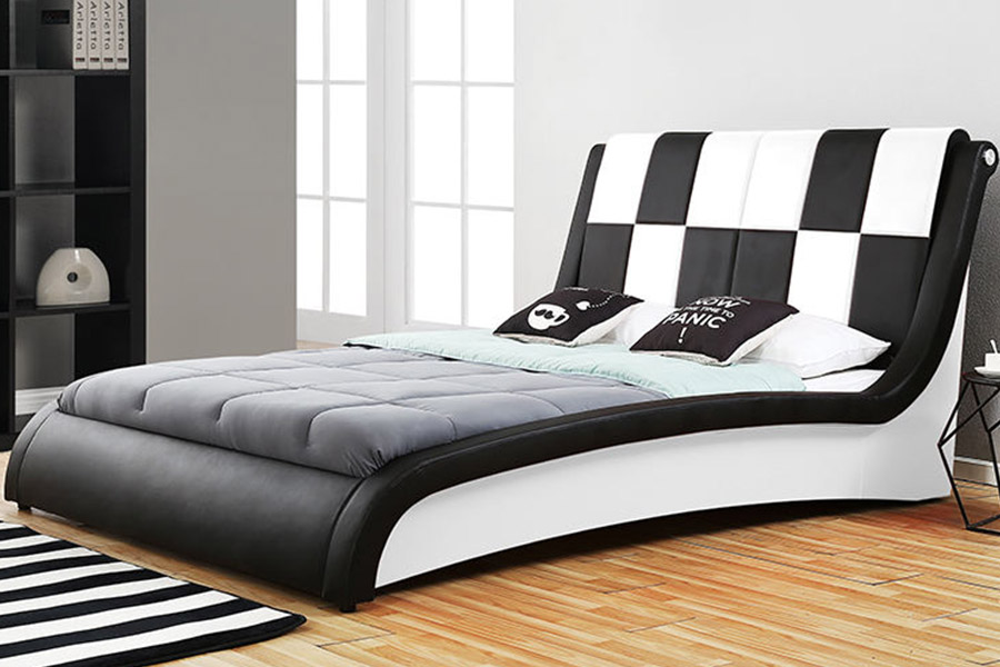 1443  Double king Size PU Synthetic Leather  Upholstered Bed