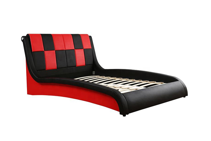 1443  Double king Size PU Synthetic Leather  Upholstered Bed