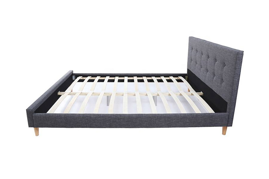 1380 Scandinavian Beds Dark Gray Fabric Upholstered Bed