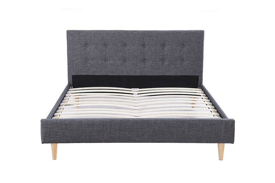 1380 Scandinavian Beds Dark Gray Fabric Upholstered Bed