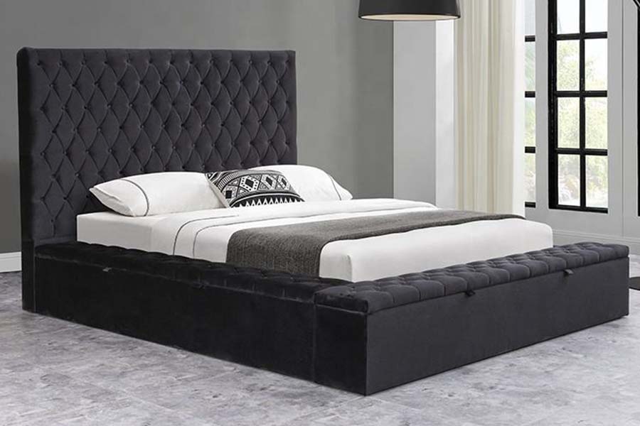 1578 Wooden Panel and Tufted Headboard Upholstered Bed