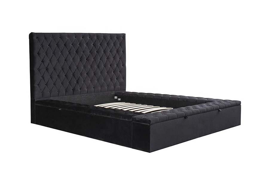 1578 Wooden Panel and Tufted Headboard Upholstered Bed