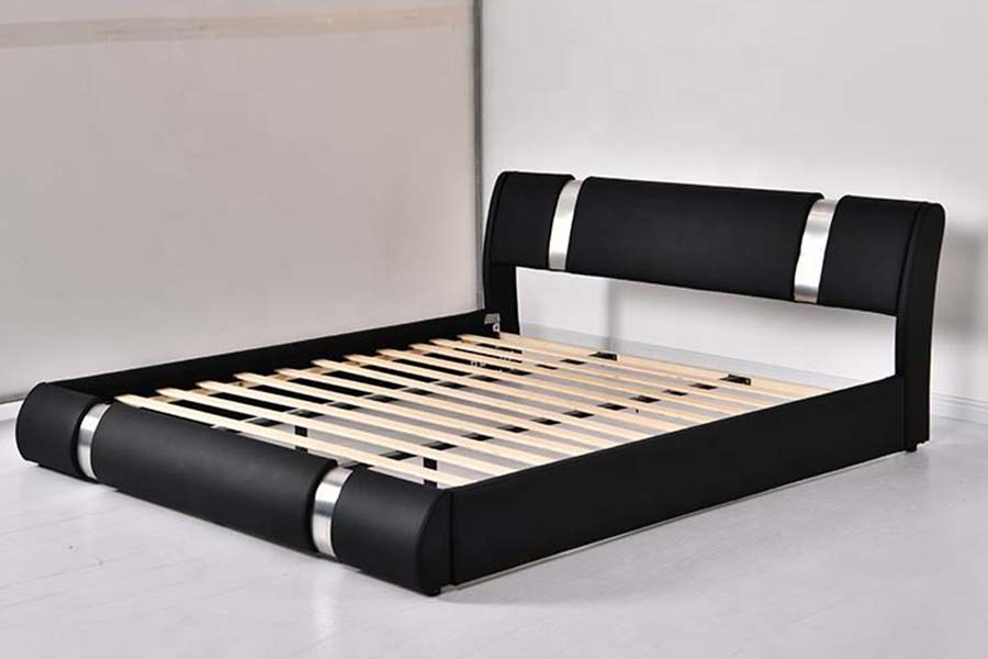 1715 Soft Faux Leather with Wooden Frame Upholstered Storage Bed Frame