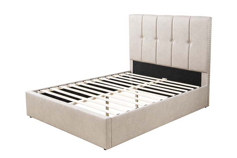 1616 King Size Soft Fabric Bed Button Design Upholstered Bed