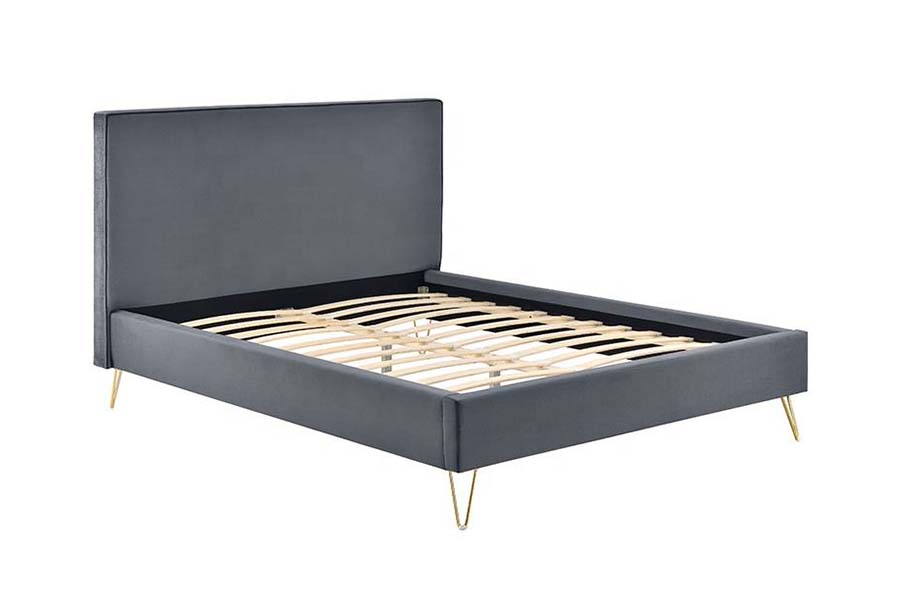 1476 Colorful Velvet Fabric Platform Bed Upholstered Bed