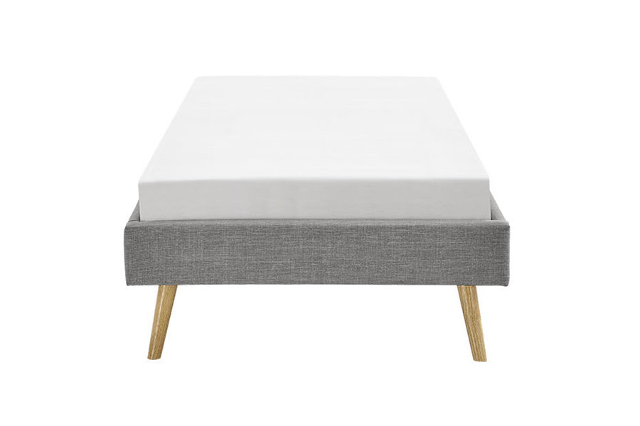 1159C Scandinavian Plywood Panel Linen Wood Feet Bed