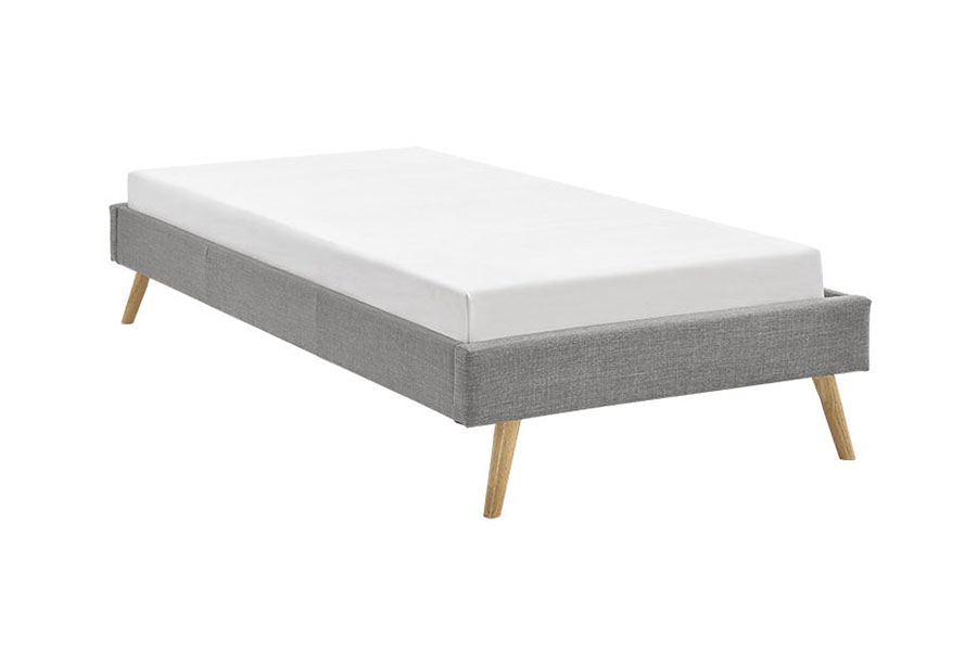 1159C Scandinavian Plywood Panel Linen Wood Feet Bed