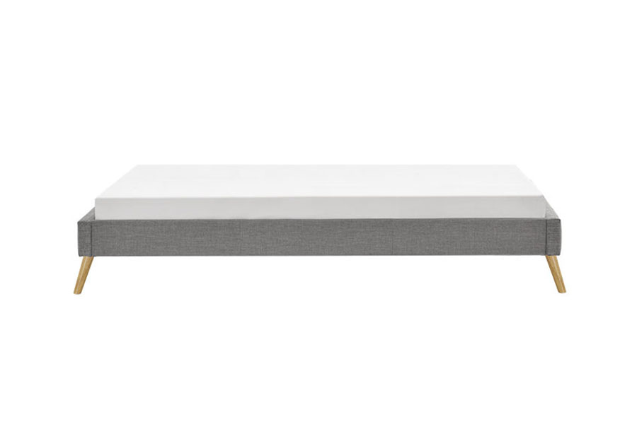 1159C Scandinavian Plywood Panel Linen Wood Feet Bed