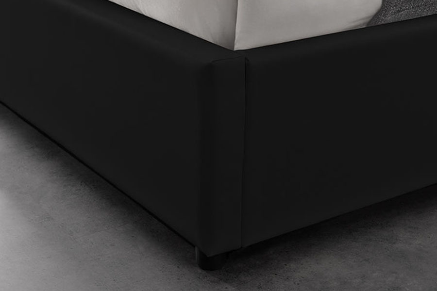 1155G Modern Faux Leather Hotel Gas Lift Storage Bed Frame