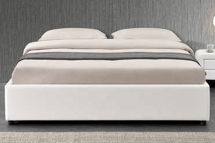 1155G Modern Faux Leather Hotel Gas Lift Storage Bed Frame