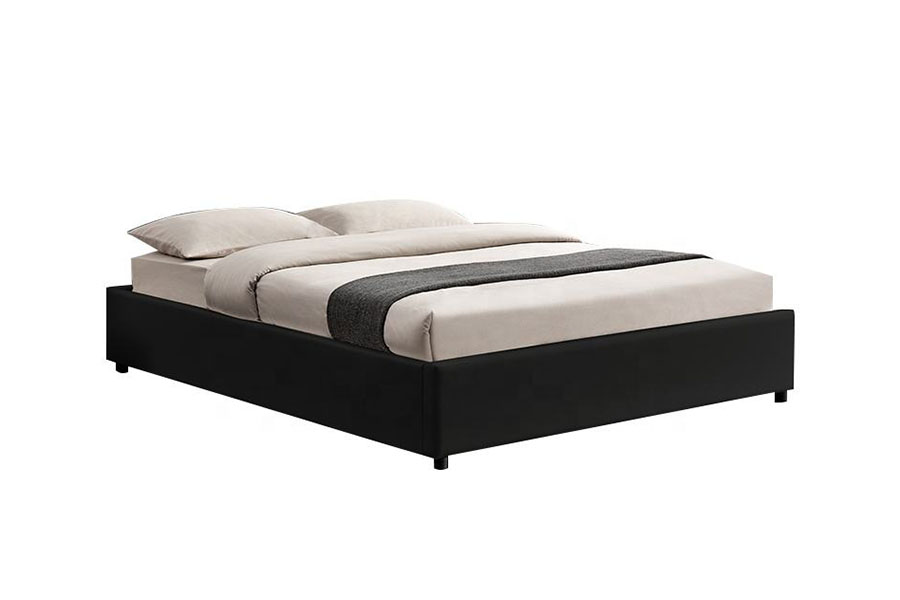 1155G Modern Faux Leather Hotel Gas Lift Storage Bed Frame