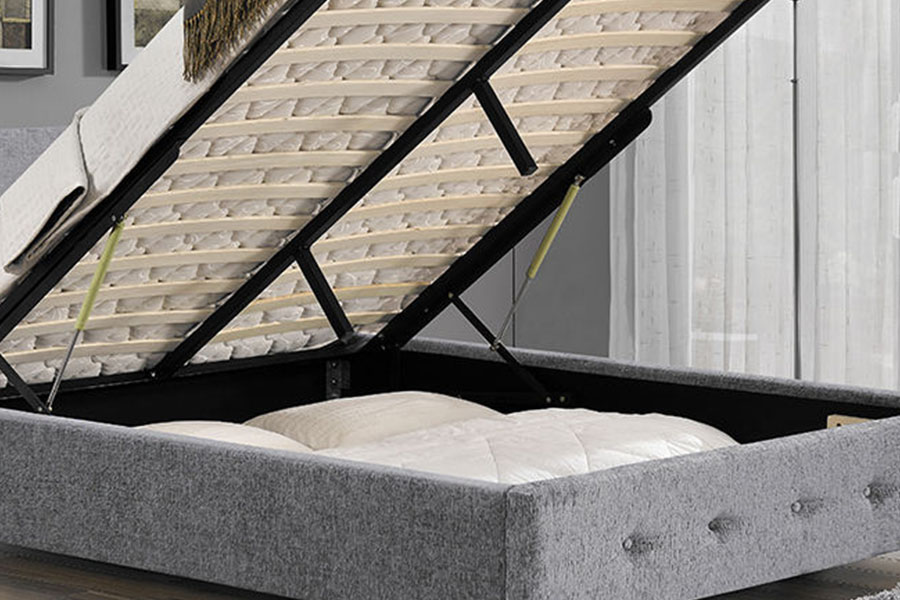 1191G Fabric Ottoman King-Size Upholstered Storage Bed Frame
