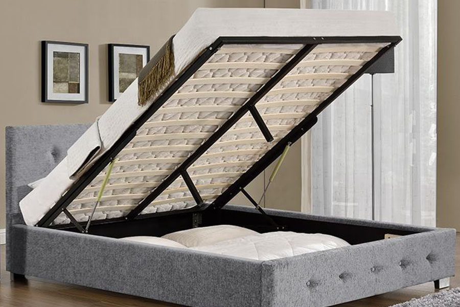1191G Fabric Ottoman King-Size Upholstered Storage Bed Frame